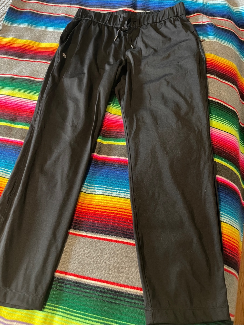 Amazon Essentials Black Women's Track Pants with Drawstring Waist, side pockets